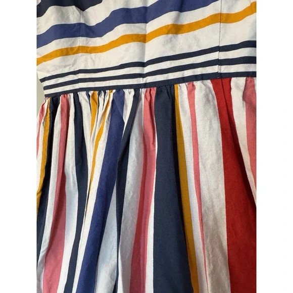 Candy Stripe Nautical Sundress w/ pockets Vince Camuto Size 8 Sailor Vibe - Picture 2 of 11